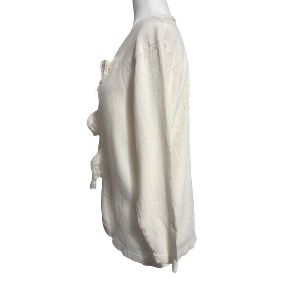 Early 2000s Sweet Mariah Gauzy Ivory Peasant Top Fairy BOho Festival Blouse Size - Picture 5 of 8